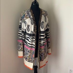 Anthropologie Zebra Print Paisley cardi